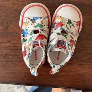 Converse Kids Sneakers with Dinosaur Print - Red and Green SOLD-